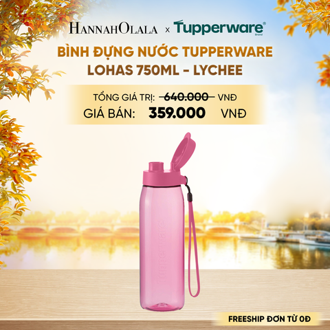  BÌNH ĐỰNG NƯỚC TUPPERWARE LOHAS 750ML - LYCHEE - E1914 