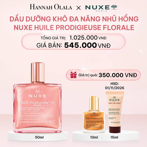 E923_DEAL 4: DẦU DƯỠNG KHÔ ĐA NĂNG ÁNH NHŨ NUXE HUILE PRODIGIEUSE SHIMMERING DRY OIL 50ML (CHỌN HƯƠNG) 
