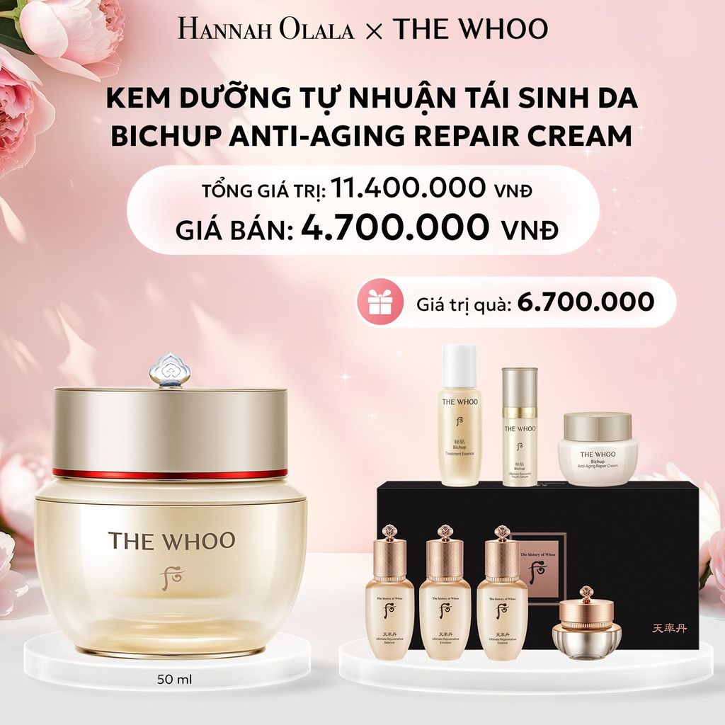  E808: DEAL 7: KEM DƯỠNG TỰ NHUẬN TÁI SINH DA THE WHOO BICHUP ANTI-AGING REPAIR CREAM 50ML - [GIAO HÀNG TỪ 03/10] 