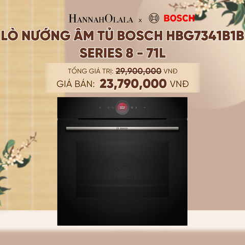  LÒ NƯỚNG ÂM TỦ BOSCH HBG7341B1B - SERIES 8 - 71L - A1283 