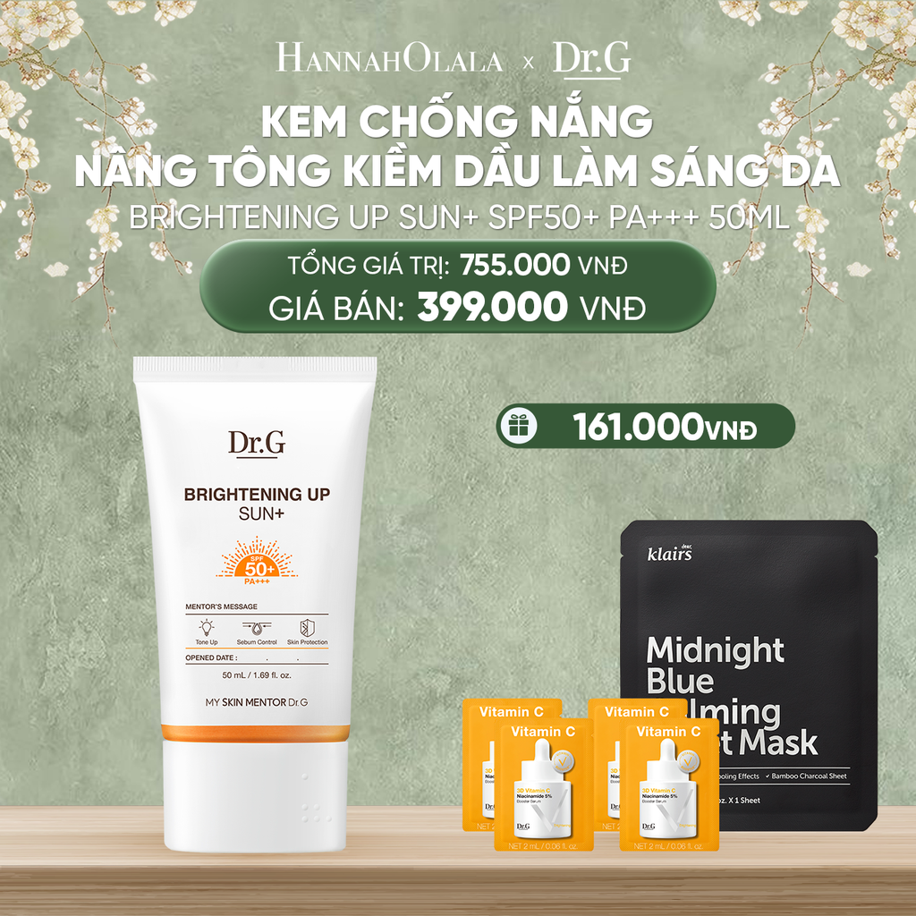  D350_DEAL 7: KEM CHỐNG NẮNG DR.G BRIGHTENING UP SUN+ SPF50+ PA+++ 50ML NÂNG TÔNG KIỀM DẦU LÀM SÁNG DA 