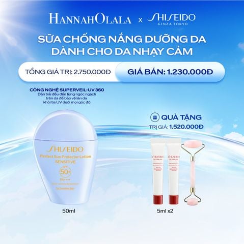  DEAL 7: SỮA CHỐNG NẮNG CHO DA NHẠY CẢM SHISEIDO GSC PERFECT SUN PROTECTOR LOTION SENSITIVE SPF50+ 50ML 