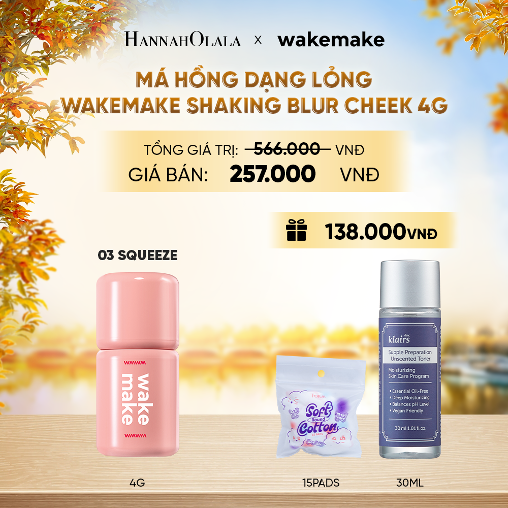  MÁ HỒNG DẠNG LỎNG WAKEMAKE SHAKING BLUR CHEEK 4G - E559 
