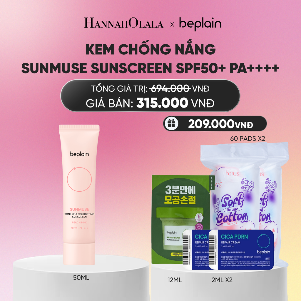  KEM CHỐNG NẮNG BEPLAIN SUNMUSE SUNSCREEN SPF50+ PA++++ 50ML PHÂN LOẠI BẤT KÌ_A2154 