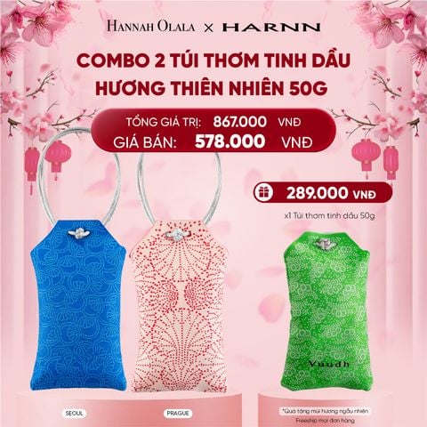  DEAL 7. COMBO 2 TÚI THƠM TINH DẦU HARNN HƯƠNG THIÊN NHIÊN 50G 