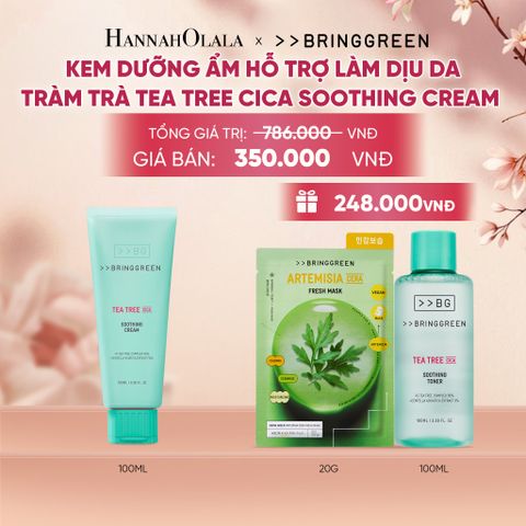  KEM DƯỠNG ẨM HỖ TRỢ LÀM DỊU DA TRÀM TRÀ BRING GREEN TEA TREE CICA SOOTHING CREAM 100ML - A1529 