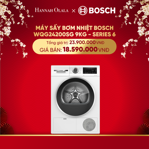  DEAL 7: MÁY SẤY BƠM NHIỆT BOSCH WQG24200SG 9KG - SERIES 6 