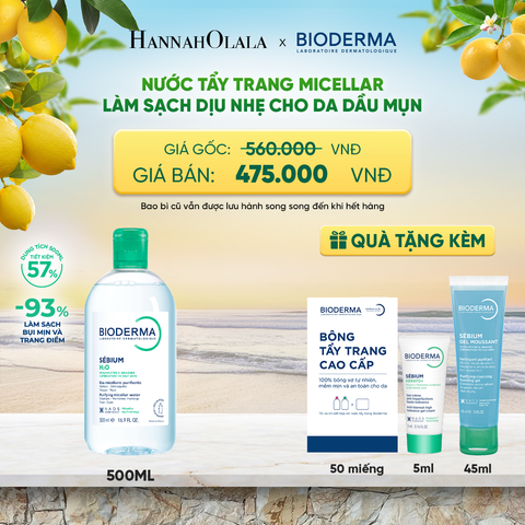 NƯỚC TẨY TRANG MICELLAR LÀM SẠCH CHO DA DẦU, MỤN 