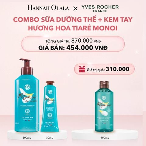  E837_DEAL 7: COMBO SỮA DƯỠNG THỂ + KEM TAY HƯƠNG HOA TIARÉ MONOI 