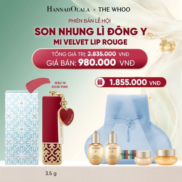  DEAL 7: PHIÊN BẢN LỄ HỘI - SON NHUNG LÌ ĐÔNG Y THE HISTORY OF WHOO GONGJINHYANG MI VELVET LIP ROUGE 3.5G - MÀU 18 ROSE PINK 