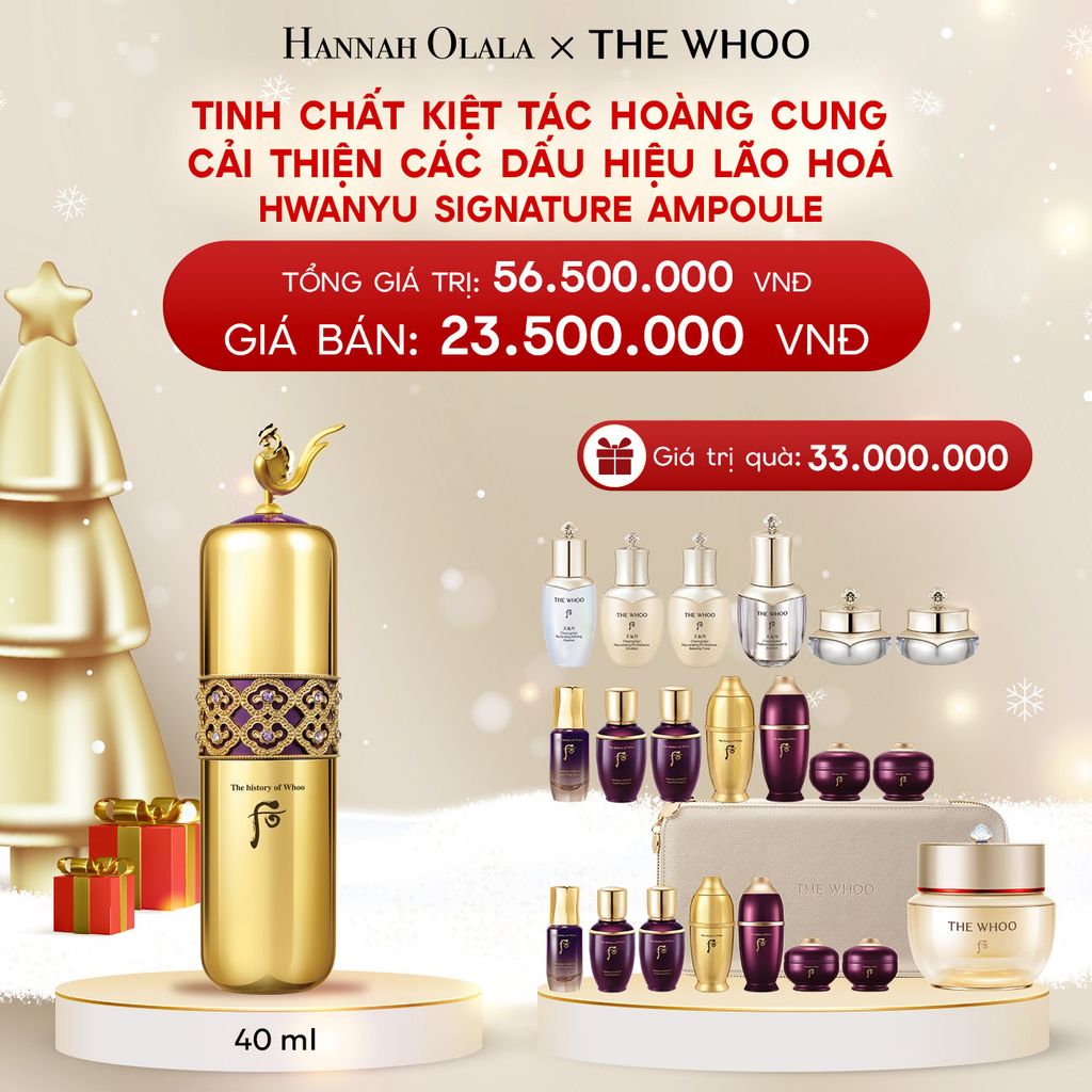  A368_DEAL 7: BỘ TINH CHẤT KIỆT TÁC HOÀNG CUNG CẢI THIỆN CÁC DẤU HIỆU LÃO HOÁ THE WHOO HWANYU SIGNATURE AMPOULE 40ML 