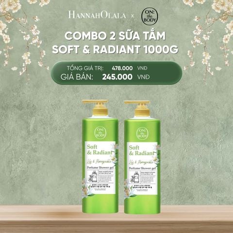  DEAL 3: COMBO 2 SỮA TẮM HƯƠNG NƯỚC HOA ON THE BODY SOFT & RADIANT LÀM SẠCH DA DỊU NHẸ, HỖ TRỢ CẤP ẨM 1000ML 