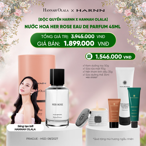  DEAL 7: [ĐỘC QUYỀN HARNN X HANNAH OLALA] NƯỚC HOA HER ROSE EAU DE PARFUM 45ML 