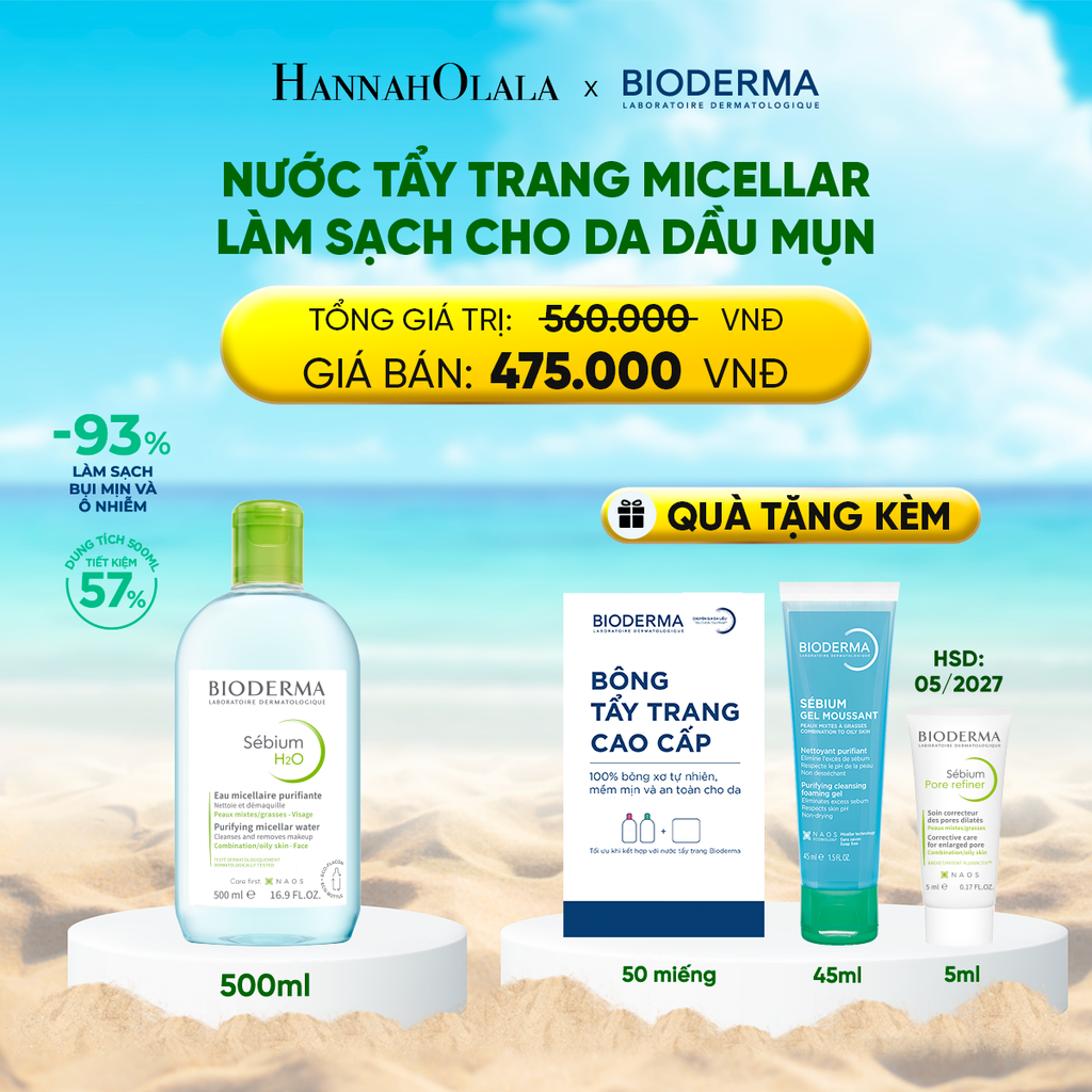  A2021_DEAL 7: NƯỚC TẨY TRANG MICELLAR LÀM SẠCH CHO DA DẦU, MỤN 
