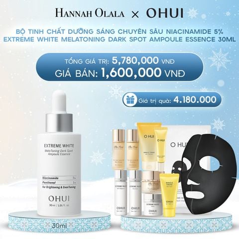  DEAL 7BK: BỘ TINH CHẤT DƯỠNG SÁNG CHUYÊN SÂU NIACINAMIDE 5% EXTREME WHITE MELATONING DARK SPOT AMPOULE ESSENCE 30ML 