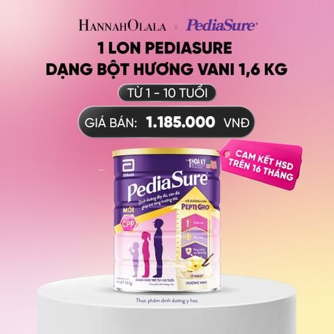  1 LON PEDIASURE DẠNG BỘT HƯƠNG VANI 1,6KG DEAL : _A750 