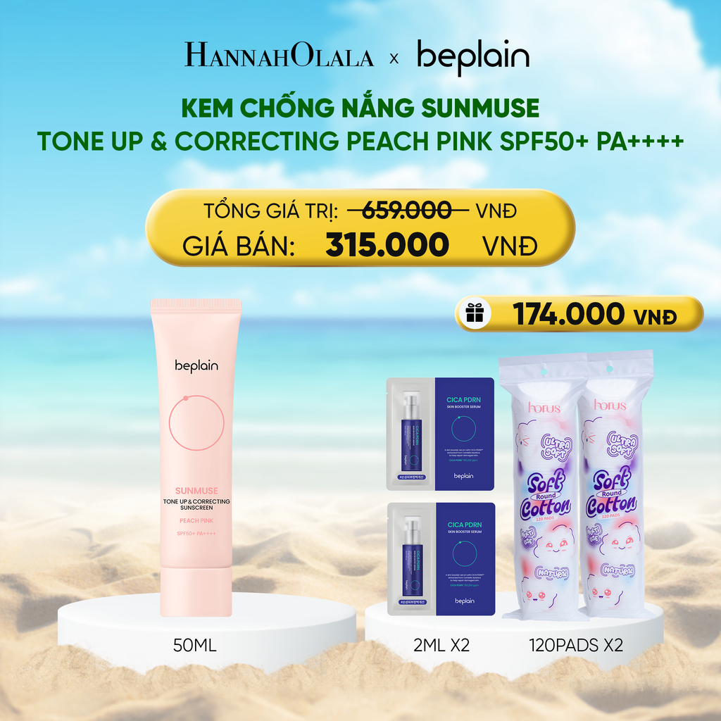  DEAL 3: KEM CHỐNG NẮNG BEPLAIN SUNMUSE SUNSCREEN SPF50+ PA++++ 50ML PHÂN LOẠI BẤT KÌ 