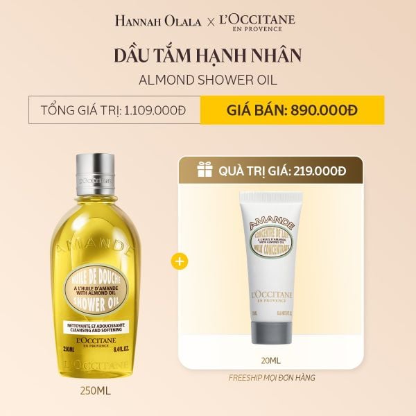  DEAL 7A: DẦU TẮM HẠNH NHÂN ALMOND SHOWER OIL 250ML 