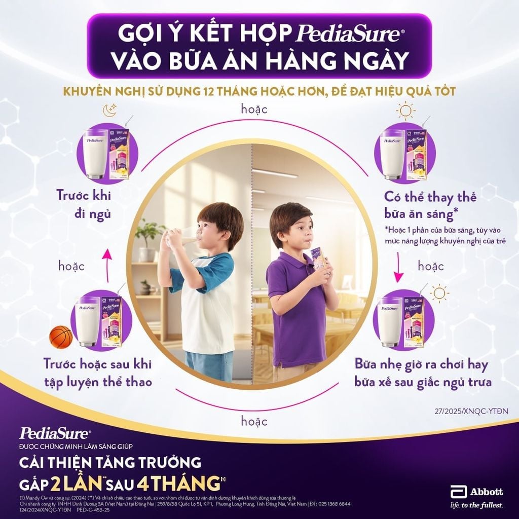 1 THÙNG PEDIASURE PHA SẴN HƯƠNG VANI 110ML (DÙNG CHO BÉ 1-10 TUỔI) - E235 