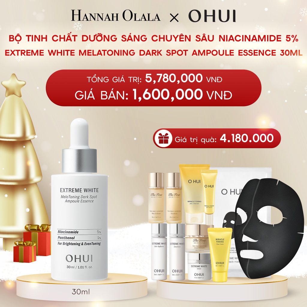  A310_DEAL 7: BỘ TINH CHẤT DƯỠNG SÁNG CHUYÊN SÂU NIACINAMIDE 5% EXTREME WHITE MELATONING DARK SPOT AMPOULE ESSENCE 30ML 