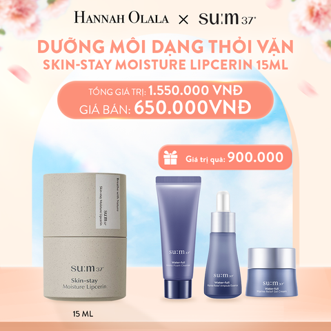  A797_DEAL28: DƯỠNG MÔI DẠNG THỎI VẶN SU:M37 SKIN-STAY MOISTURE LIPCERIN 15ML 