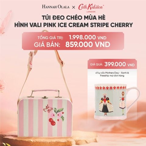  DEAL 8: TÚI ĐEO CHÉO TRẺ EM HOẠ TIẾT CHERRY SỌC TRẮNG VÀ HỒNG 