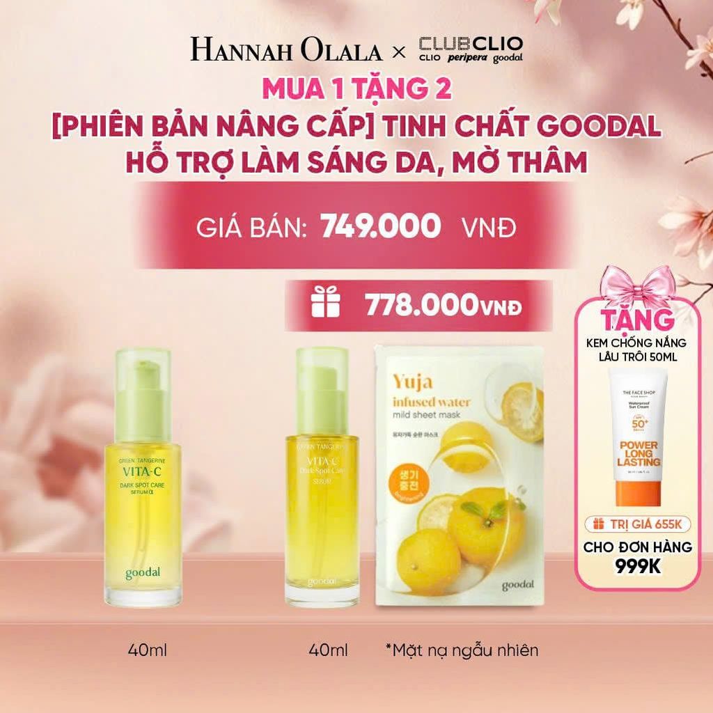  MUA 1 TẶNG 1 [PHIÊN BẢN NÂNG CẤP] TINH CHẤT GOODAL HỖ TRỢ LÀM SÁNG DA, MỜ THÂM 40ML - A1849 