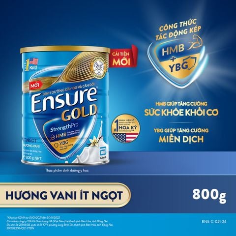  E89_DEAL 4: COMBO 4 LON ENSURE GOLD DẠNG BỘT 800G (VANI + ÍT NGỌT) 
