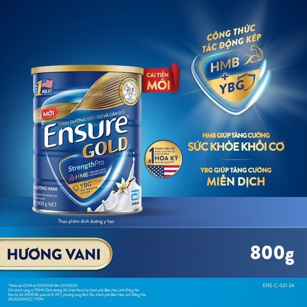  E97_DEAL 8: COMBO 2 LON ENSURE GOLD DẠNG BỘT 800G (VANI) 