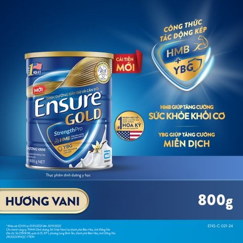  E97_DEAL 8: COMBO 2 LON ENSURE GOLD DẠNG BỘT 800G (VANI) 
