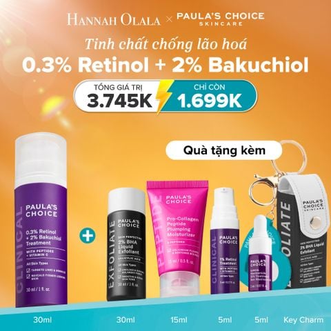  E7: DEAL 14: TINH CHẤT CHỐNG LÃO HÓA 0.3% RETINOL + 2% BAKUCHIOL TREATMENT 30ML 