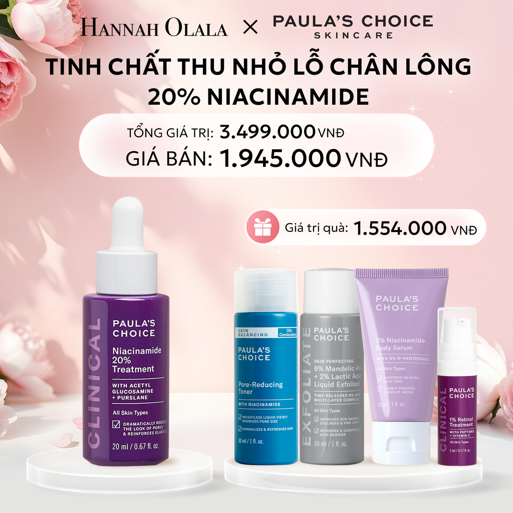  E928: DEAL 3: TINH CHẤT SE KHÍT LỖ CHÂN LÔNG VÀ LÀM MỜ THÂM MỤN NIACINAMIDE 20% 20ML 