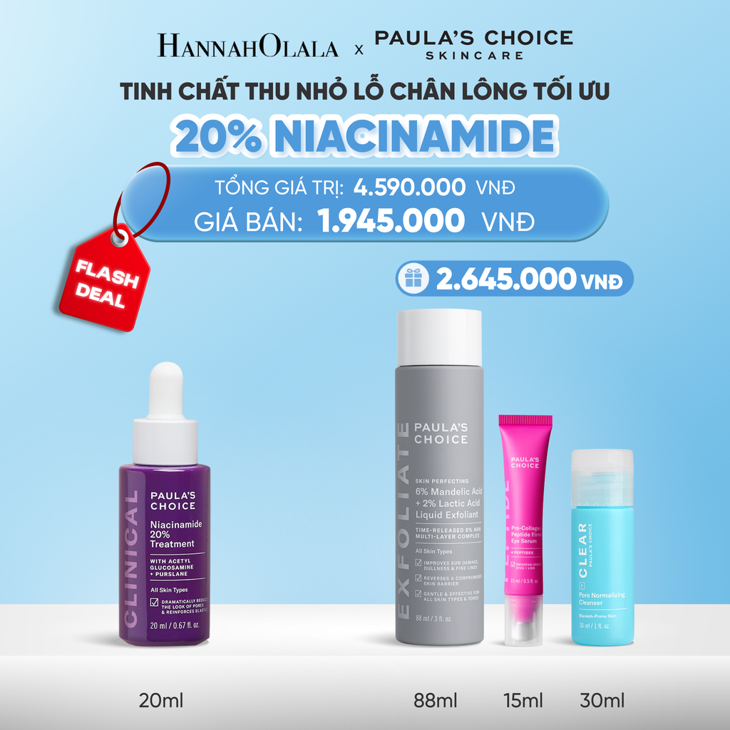  DEAL 4: TINH CHẤT SE KHÍT LỖ CHÂN LÔNG VÀ LÀM MỜ THÂM MỤN NIACINAMIDE 20% 20ML 