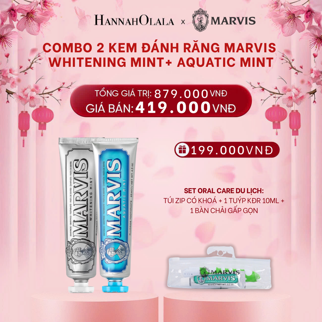  DEAL 2: COMBO 2 KEM ĐÁNH RĂNG MARVIS 75ML/85ML - LÀM SẠCH RĂNG, GIỮ HƠI THỞ THƠM MÁT 