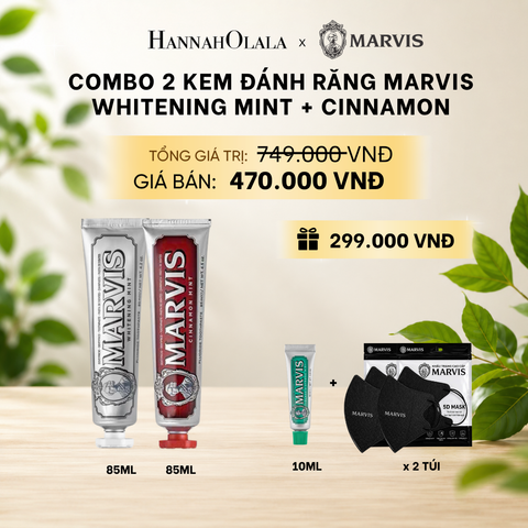  COMBO 2 KEM ĐÁNH RĂNG MARVIS 75ML/85ML - LÀM SẠCH RĂNG, GIỮ HƠI THỞ THƠM MÁT 