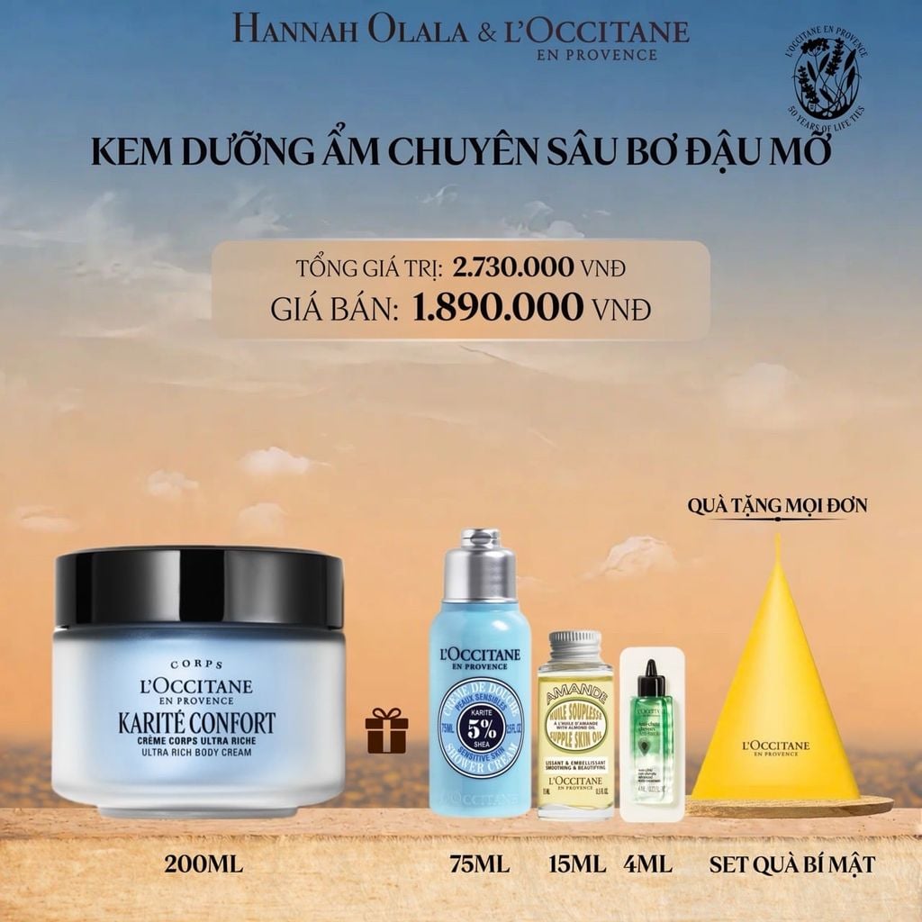  KEM DƯỠNG ẨM CHUYÊN SÂU BƠ ĐẬU MỠ L'OCCITANE 200ML 