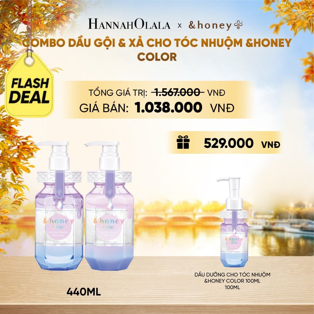  [FLASH DEAL] COMBO DẦU GỘI & XẢ CHO TÓC NHUỘM &HONEY COLOR - E1798 