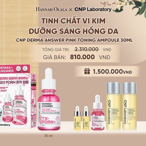  PHIÊN BẢN ĐẶC BIỆT - TINH CHẤT VI KIM DƯỠNG SÁNG HỒNG DA CNP DERMA ANSWER PINK TONING AMPOULE 30ML - A504 