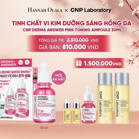  PHIÊN BẢN ĐẶC BIỆT - BỘ TINH CHẤT VI KIM DƯỠNG SÁNG HỒNG DA CNP DERMA ANSWER PINK TONING AMPOULE 30ML - A252 