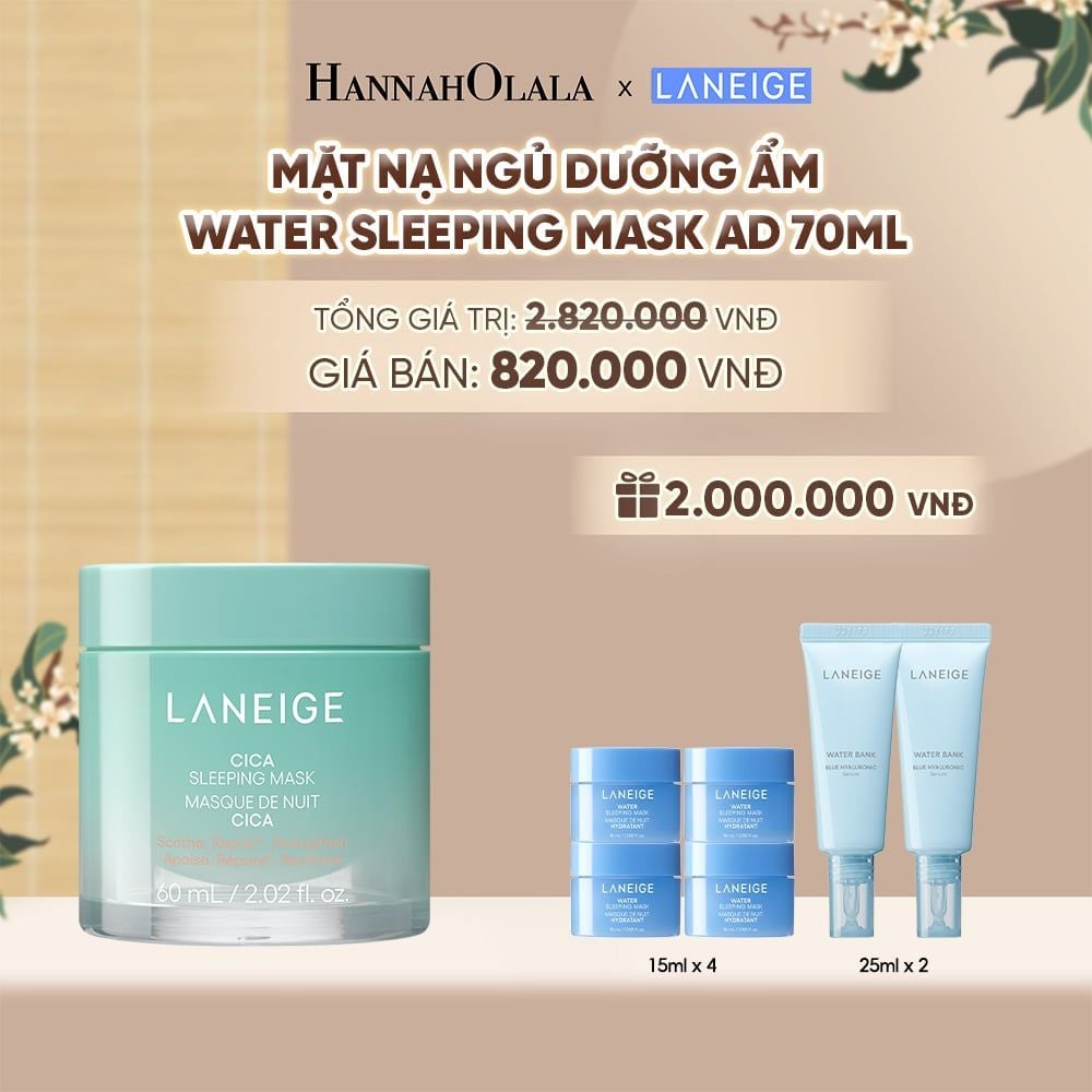  [PHIÊN BẢN CẢI TIẾN] MẶT NẠ NGỦ PHỤC HỒI VÀ NUÔI DƯỠNG DA LANEIGE CICA SLEEPING MASK 60ML - A565 