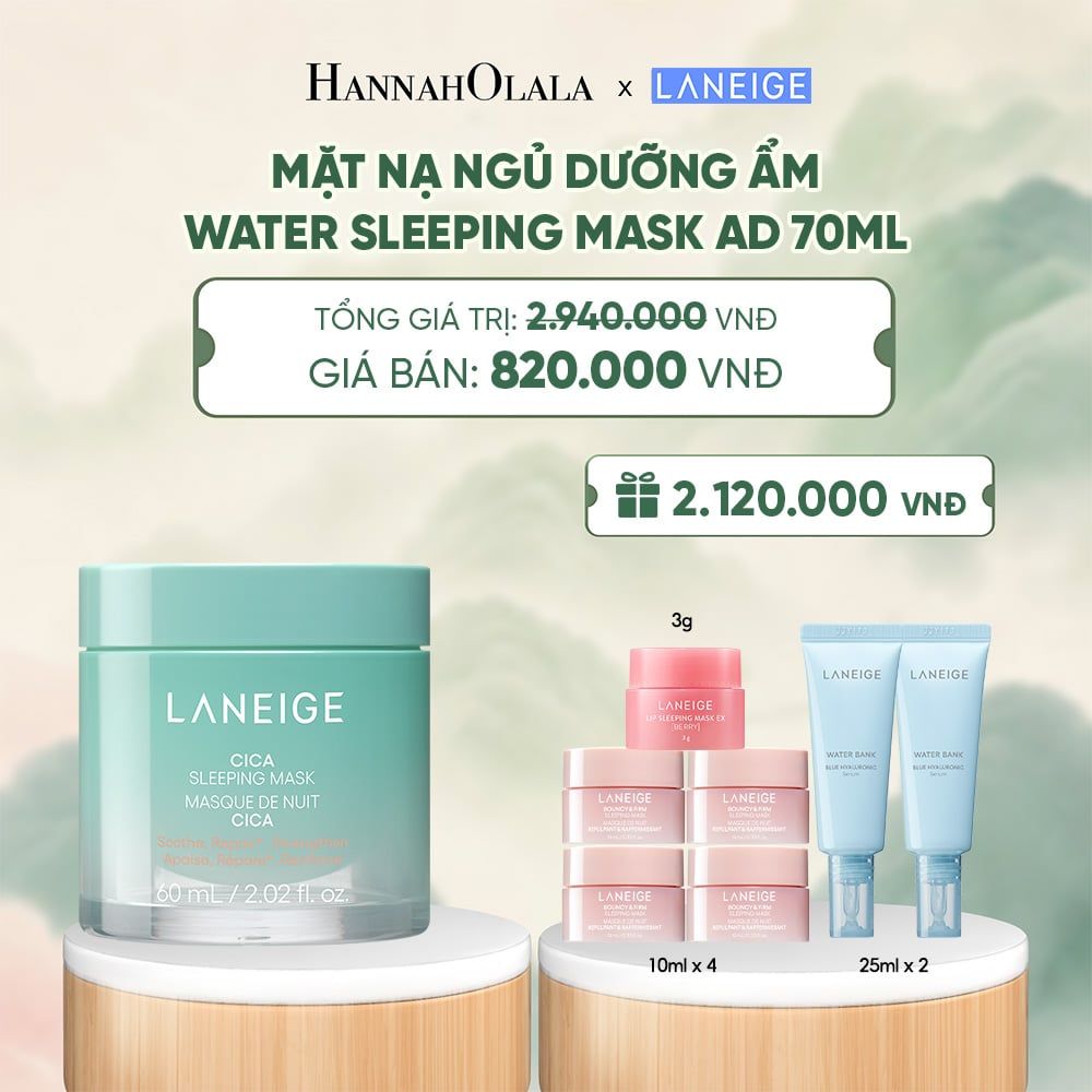  [PHIÊN BẢN CẢI TIẾN] MẶT NẠ NGỦ PHỤC HỒI VÀ NUÔI DƯỠNG DA LANEIGE CICA SLEEPING MASK 60ML - A1649 