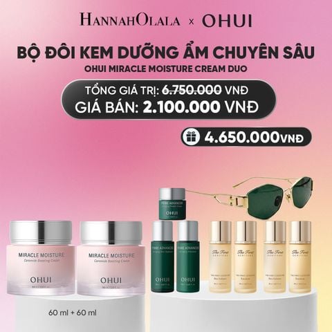  BỘ ĐÔI KEM DƯỠNG ẨM CHUYÊN SÂU OHUI MIRACLE MOISTURE CREAM DUO_A849 