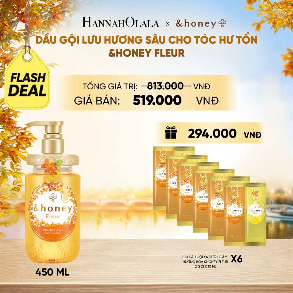  DẦU GỘI LƯU HƯƠNG SÂU CHO TÓC HƯ TỔN &HONEY FLEUR (DATE 11/2027) - E1800 