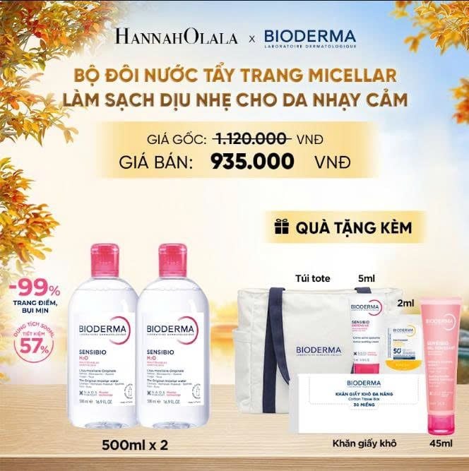  BỘ ĐÔI NƯỚC TẨY TRANG MICELLAR LÀM SẠCH DỊU NHẸ CHO DA NHẠY CẢM - E737 