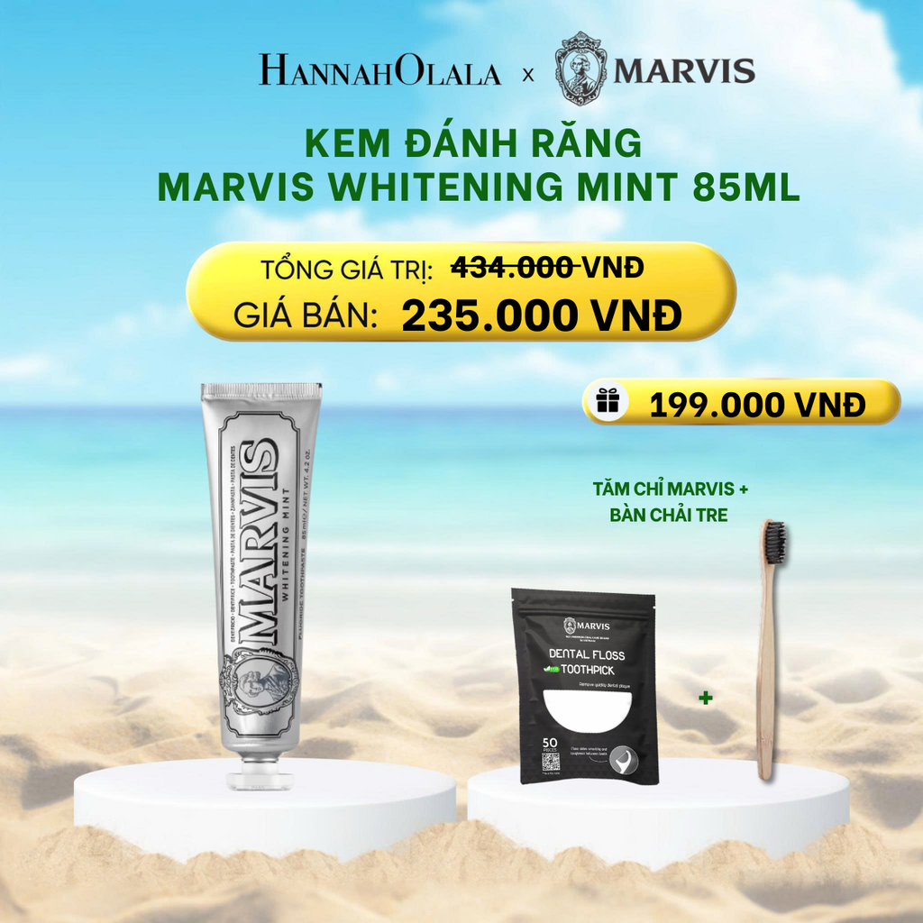  DEAL 3: KEM ĐÁNH RĂNG MARVIS TUÝP FULLSIZE 75/85ML TRẮNG RĂNG THƠM MIỆNG 