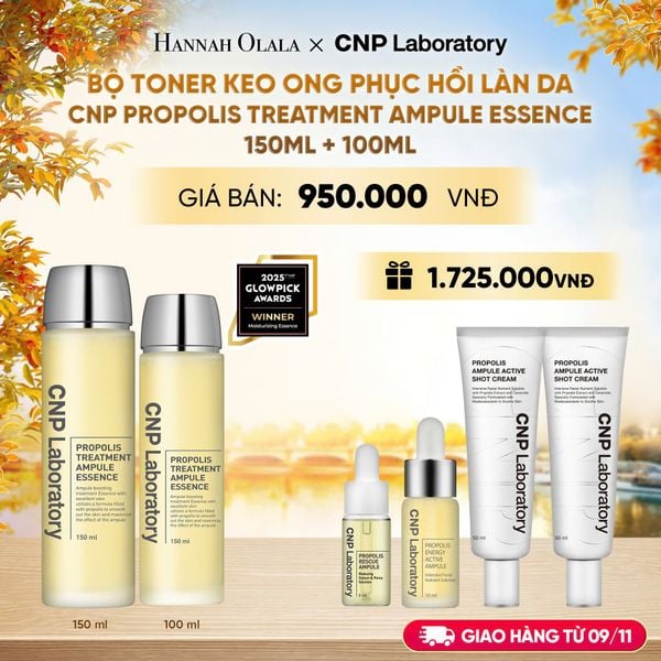  [GIAO TỪ 09/11] BỘ TONER KEO ONG PHỤC HỒI LÀN DA CNP PROPOLIS TREATMENT AMPULE ESSENCE 150ML + 100ML - E2150 