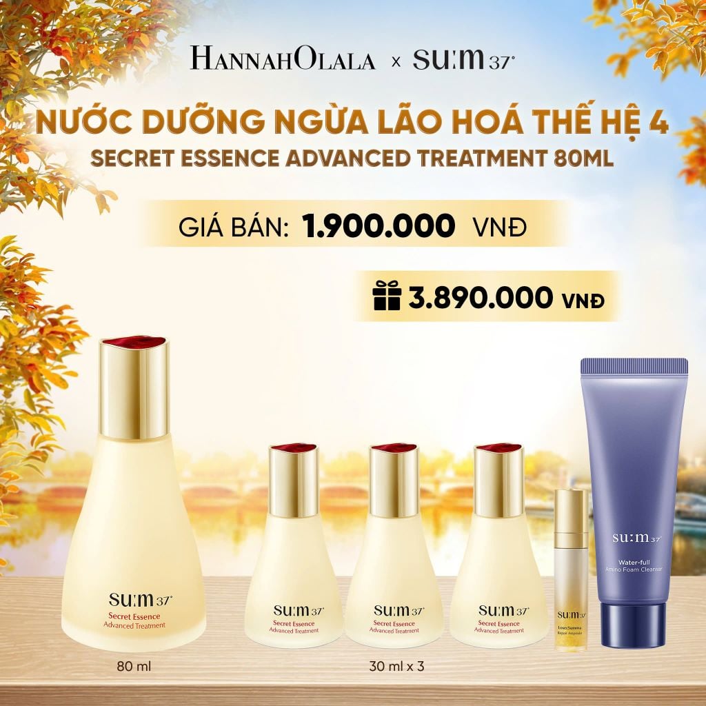  NƯỚC DƯỠNG NGỪA LÃO HOÁ THẾ HỆ 4 SU:M37º SECRET ESSENCE ADVANCED TREATMENT 80ML - E2180 