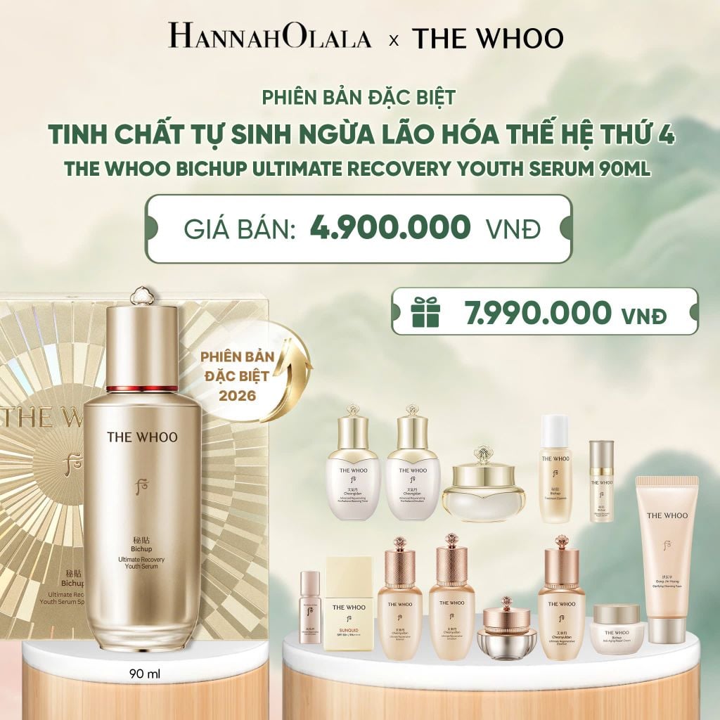  PHIÊN BẢN ĐẶC BIỆT - BỘ TINH CHẤT TỰ SINH NGỪA LÃO HÓA THẾ HỆ THỨ 4 THE WHOO BICHUP ULTIMATE RECOVERY YOUTH SERUM 90ML - A5500 