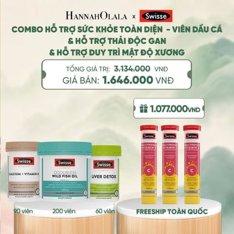  COMBO HỖ TRỢ SỨC KHỎE TOÀN DIỆN - VIÊN DẦU CÁ & HỖ TRỢ THẢI ĐỘC GAN & HỖ TRỢ DUY TRÌ MẬT ĐỘ XƯƠNG - A1076 