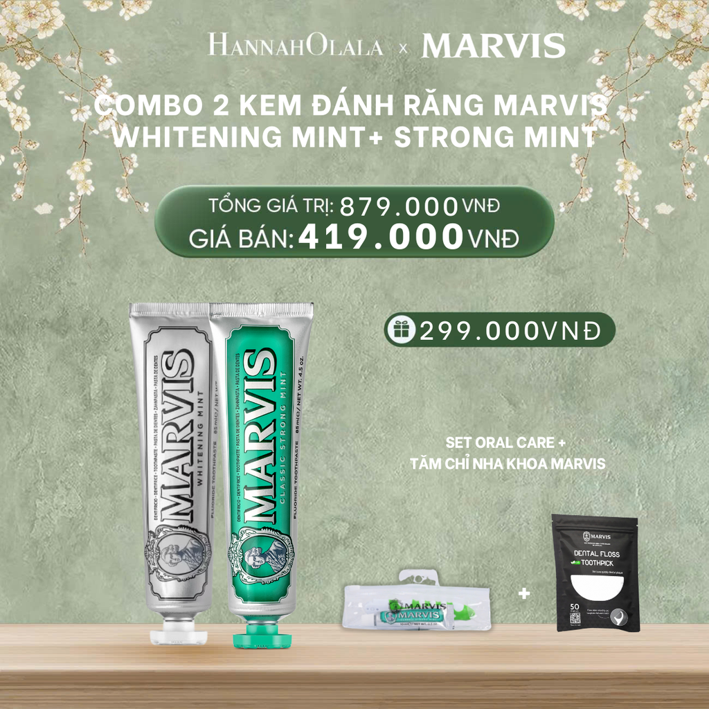  DEAL 2: COMBO 2 KEM ĐÁNH RĂNG MARVIS 75ML/85ML - LÀM SẠCH RĂNG, GIỮ HƠI THỞ THƠM MÁT 